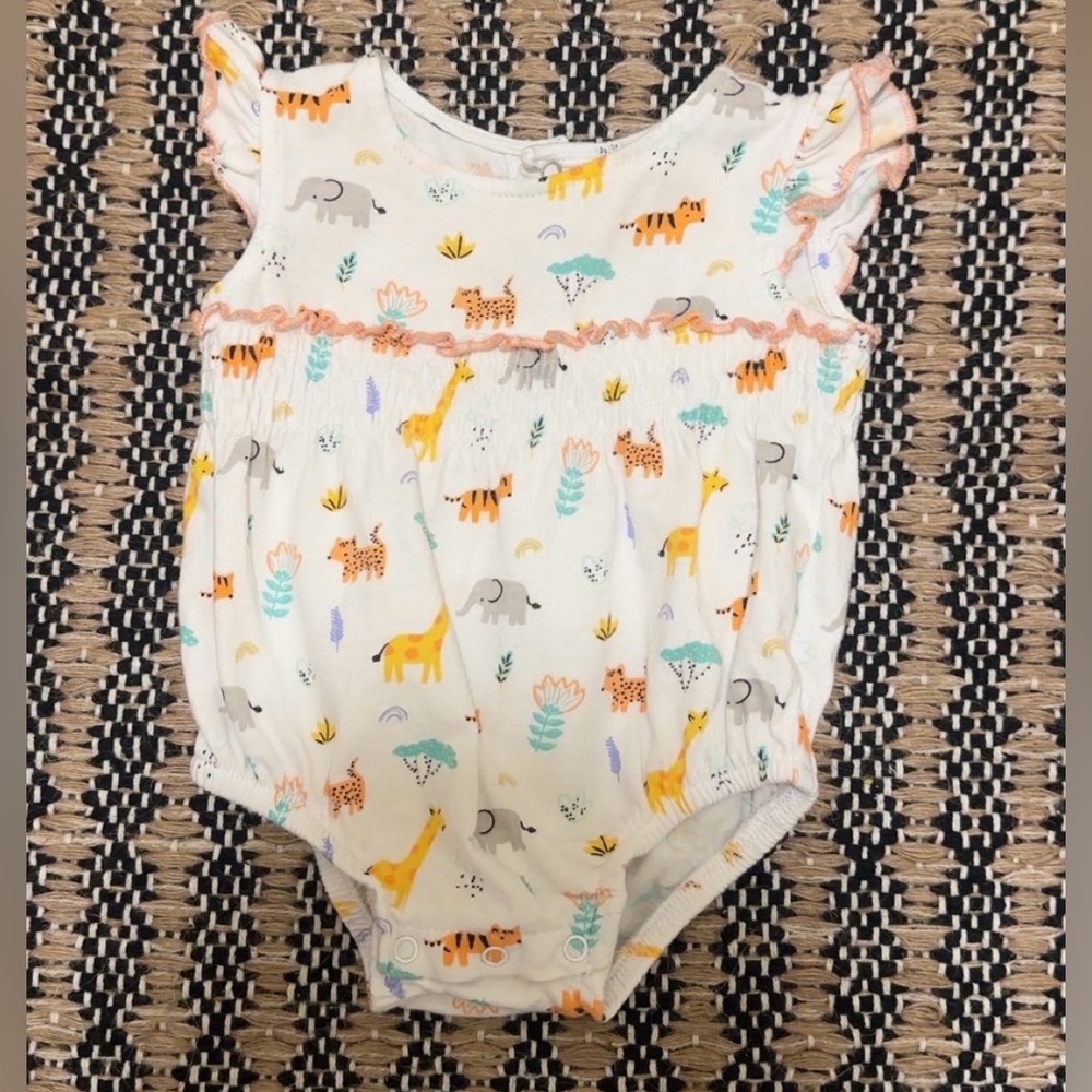 Starting Out Baby Girls' Animal Print One-Piece Romper